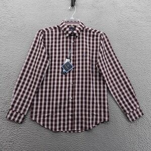 TailorByrd Collection Plaid Button Down Shirt Boy Large L/14‑16 Red Burgundy NEW